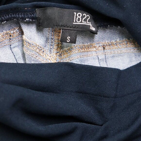 1822 Denim Distressed Maternity Crop Jean Frayed Raw Cut Hem Stretch Denim Irene - Picture 4 of 9